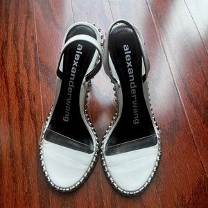 alexander wang white studded sandals